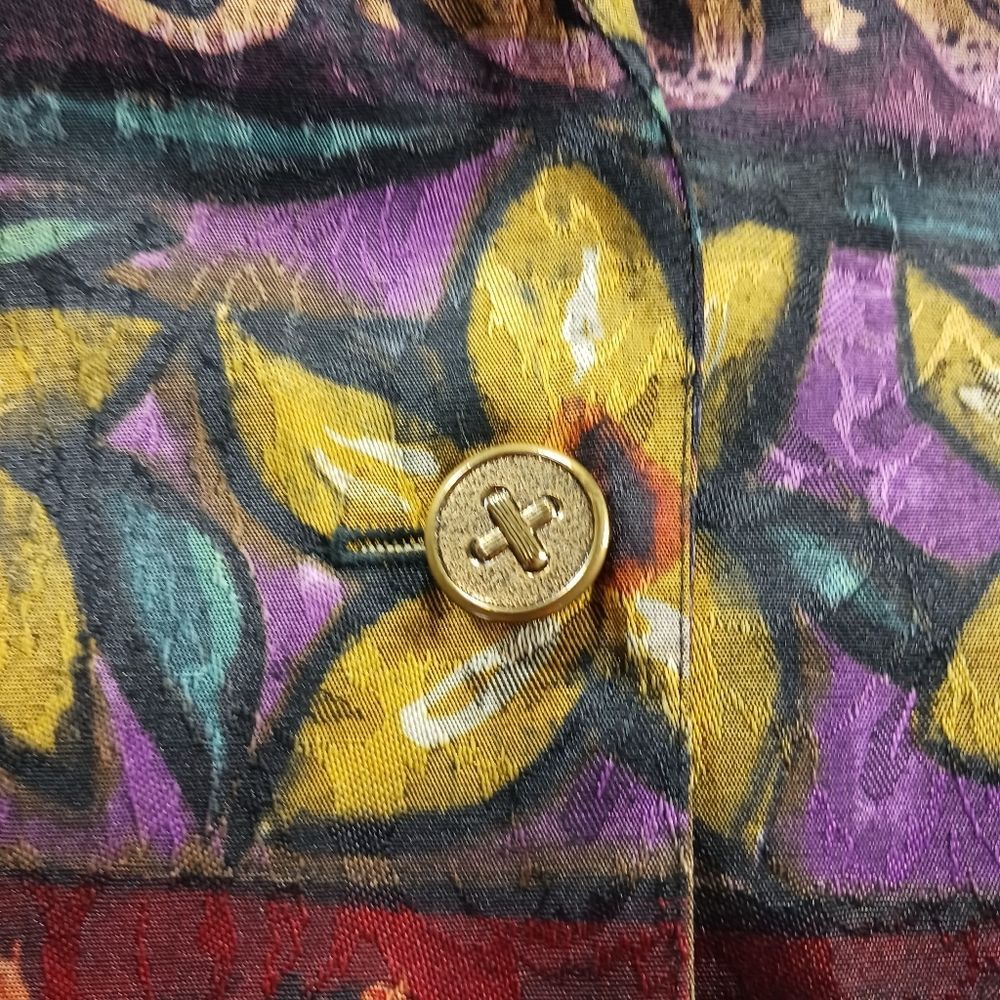 Danielle B. Vintage 1980's Women's Medium Geo Floral Printed Jacket. Lined.... - Picture 6 of 15